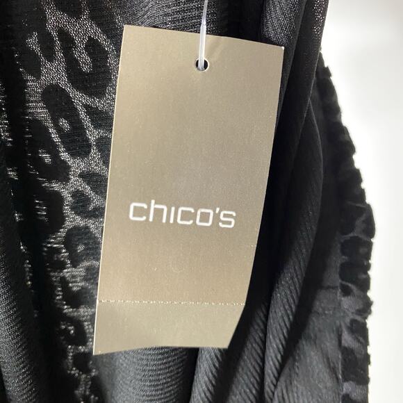 Chico's Janet Animal Print Velvet Burnout High Low Skirt Women's 2 US Large NWT - Picture 6 of 7